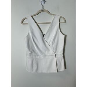 Etcetera White Textured Cotton  Wrap Top Sz 10.  Size says 10.  It is a 6